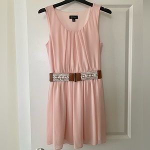 Women’s Light Pink Belted Sleeveless Dress by BCX - size M